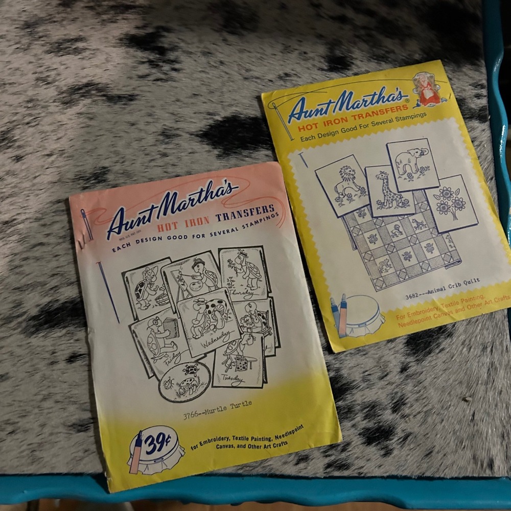 Vintage Aunt Martha's Hot Iron‎ Transfers Turtle Quilt Craft Sewing